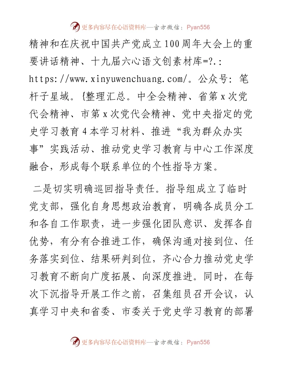 市委党史学习教育巡回指导组工作总结.docx_第2页