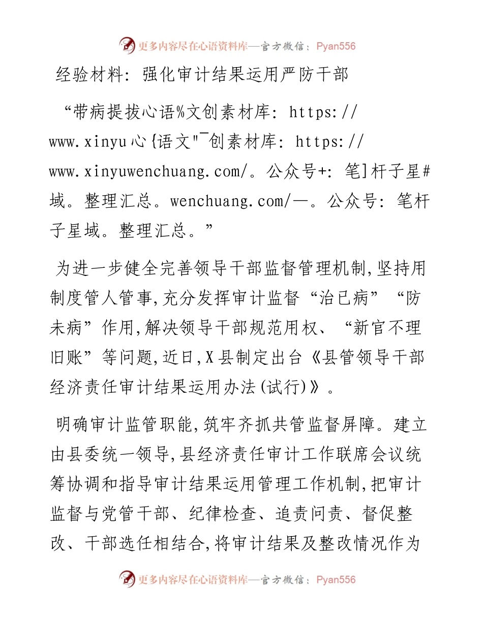强化审计结果运用严防干部“带病提拔”.docx_第1页
