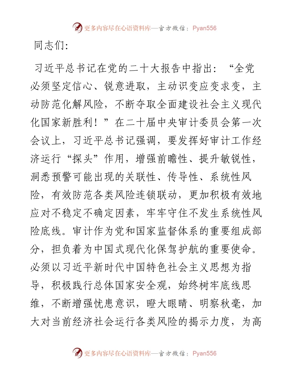市委书记在2024年调研审计工作座谈会上的讲话.docx_第1页