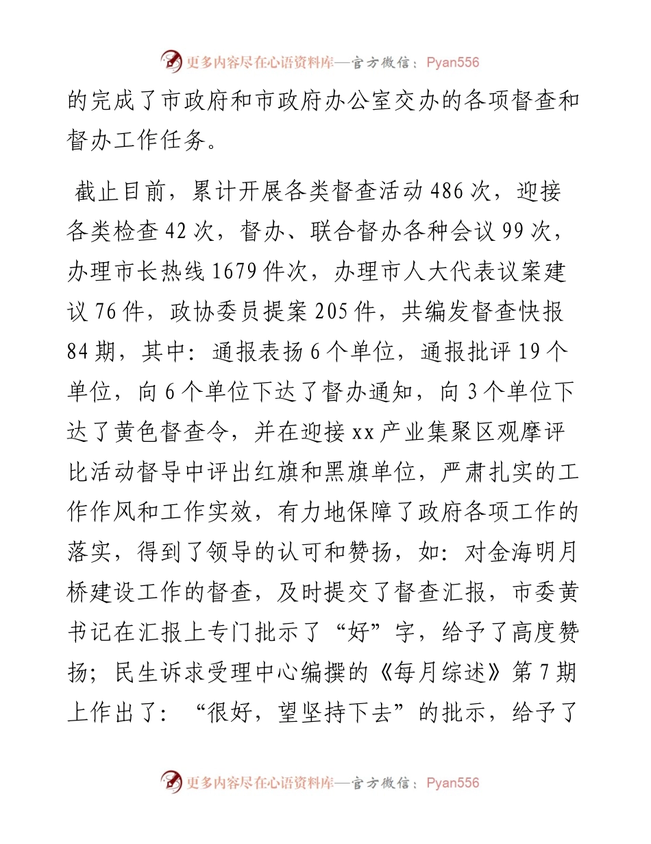 市政府督查室工作总结及工作计划.docx_第2页