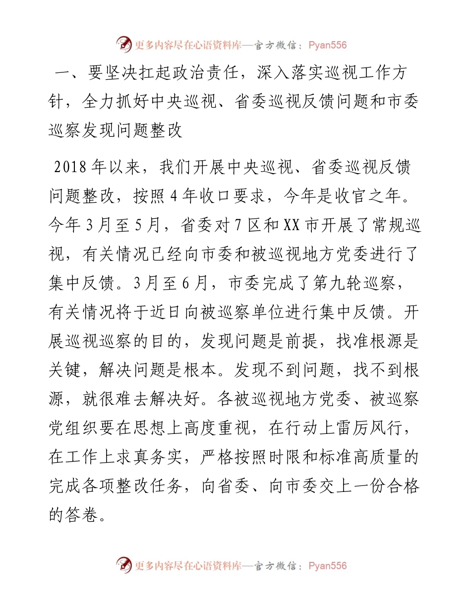 市委书记在市委巡视视巡察问题整改暨廉政警示教育大会上的讲话y.docx_第2页