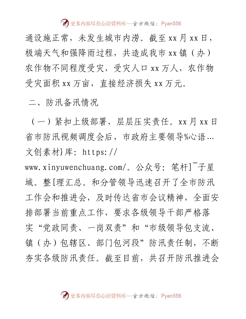 市防汛备汛工作情况的汇报.docx_第2页