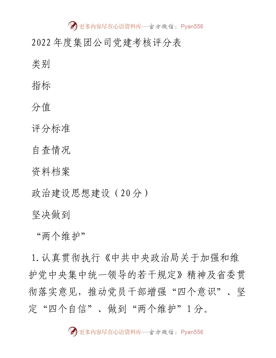 度集团公司党建考核评分表.docx_第1页