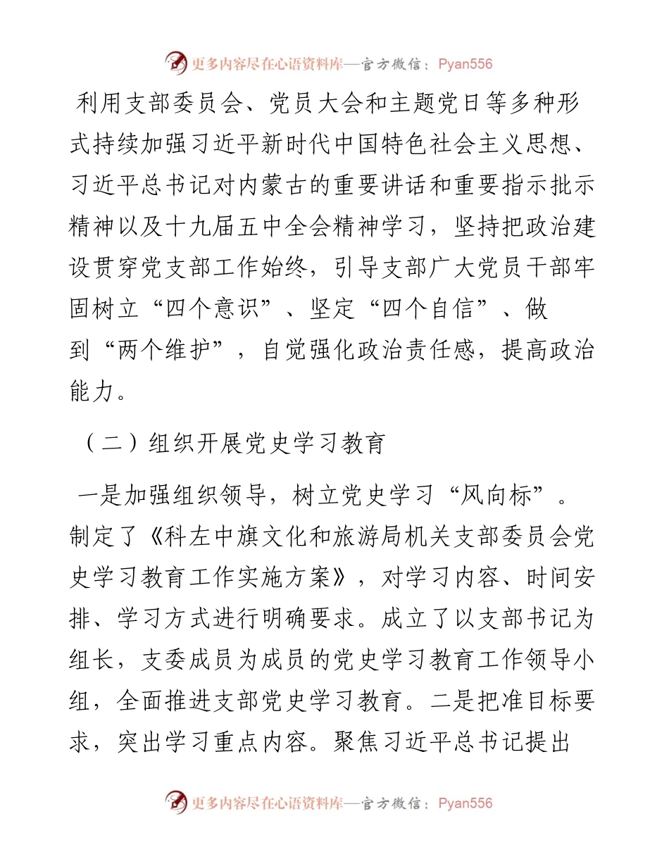 支部委员会班子党史学习教育专题组织生活会对照检查材料.docx_第2页