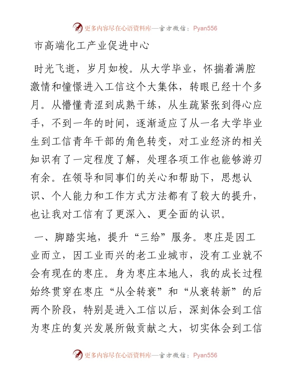 市工信局青年干部座谈会发言-10篇.docx_第2页