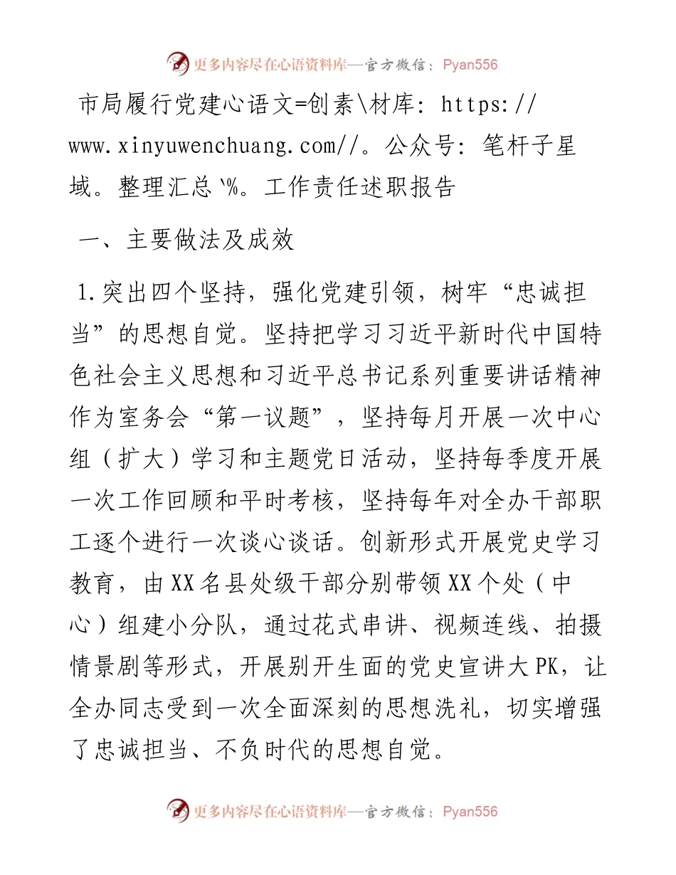 市局履行党建工作责任述职报告.docx_第1页
