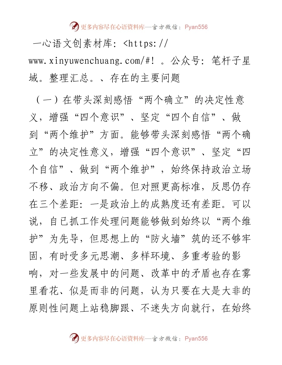 某市副市长度民主生活会对照检查材料.docx_第2页