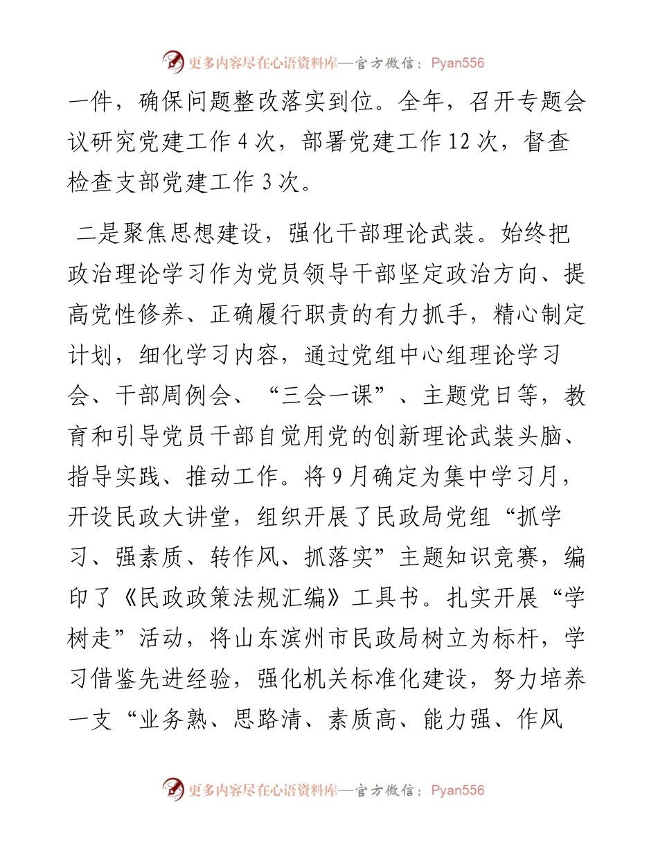 民政局党组抓党建述职工作报告.docx_第2页