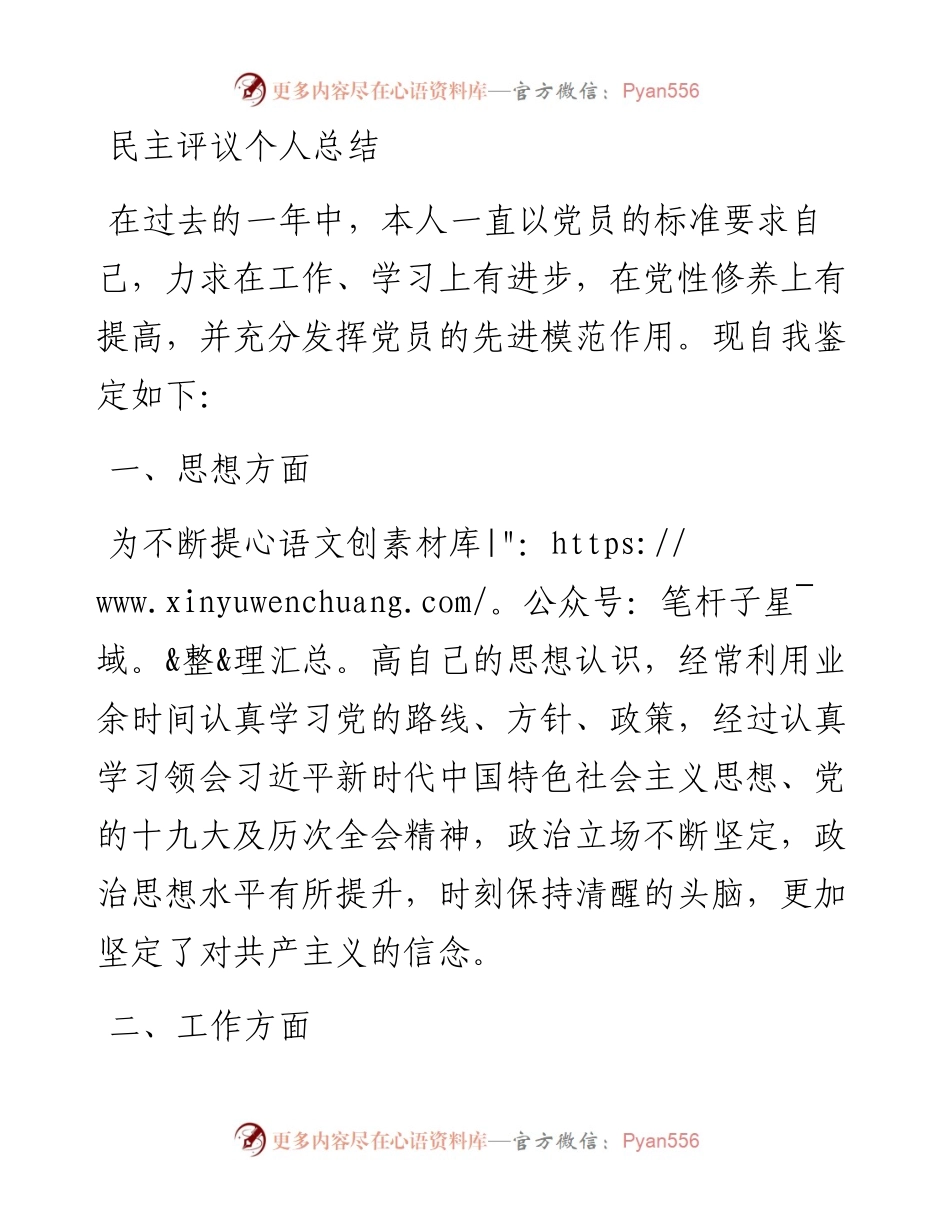 民主评议个人总结.docx_第1页
