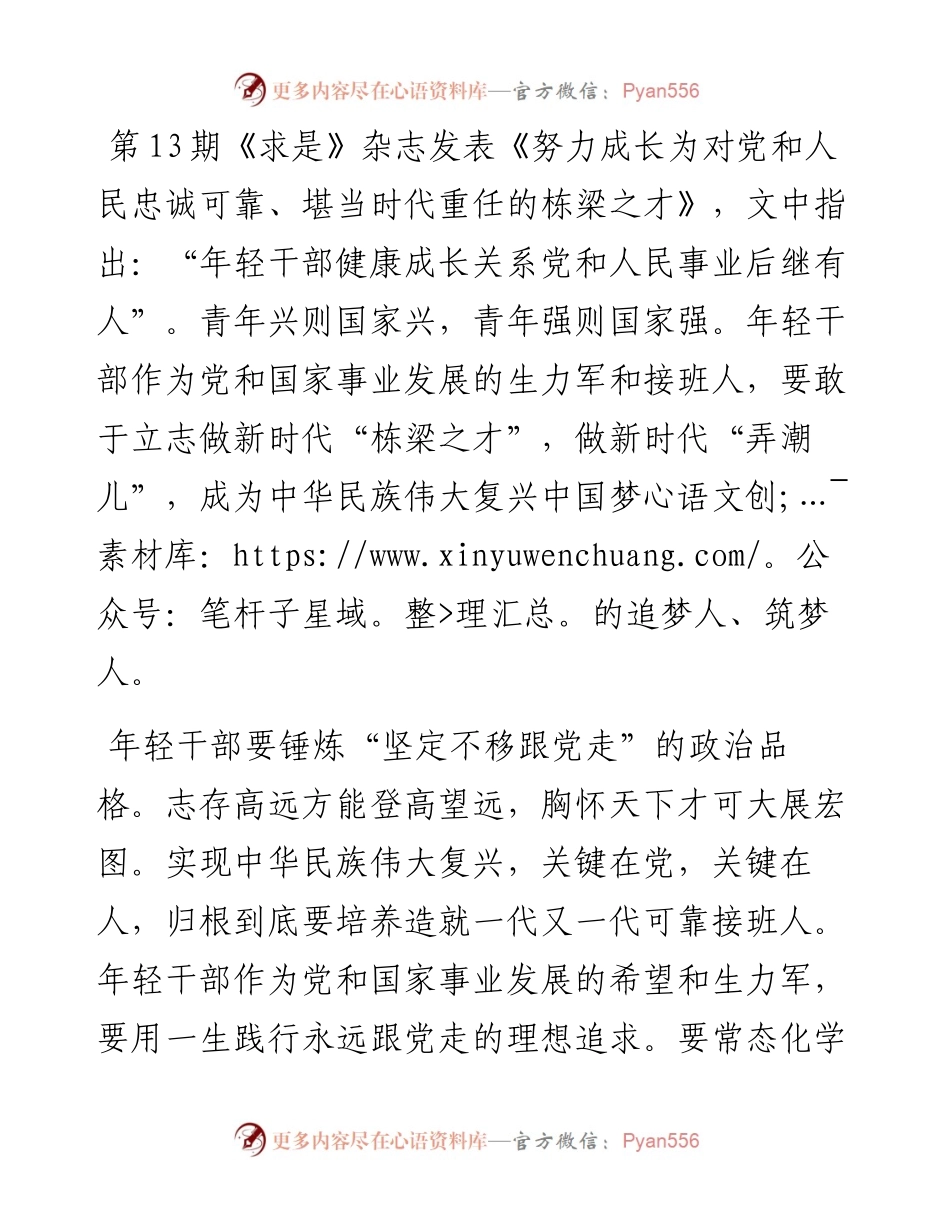 研讨发言：年轻干部要做新时代“栋梁之才”.docx_第1页