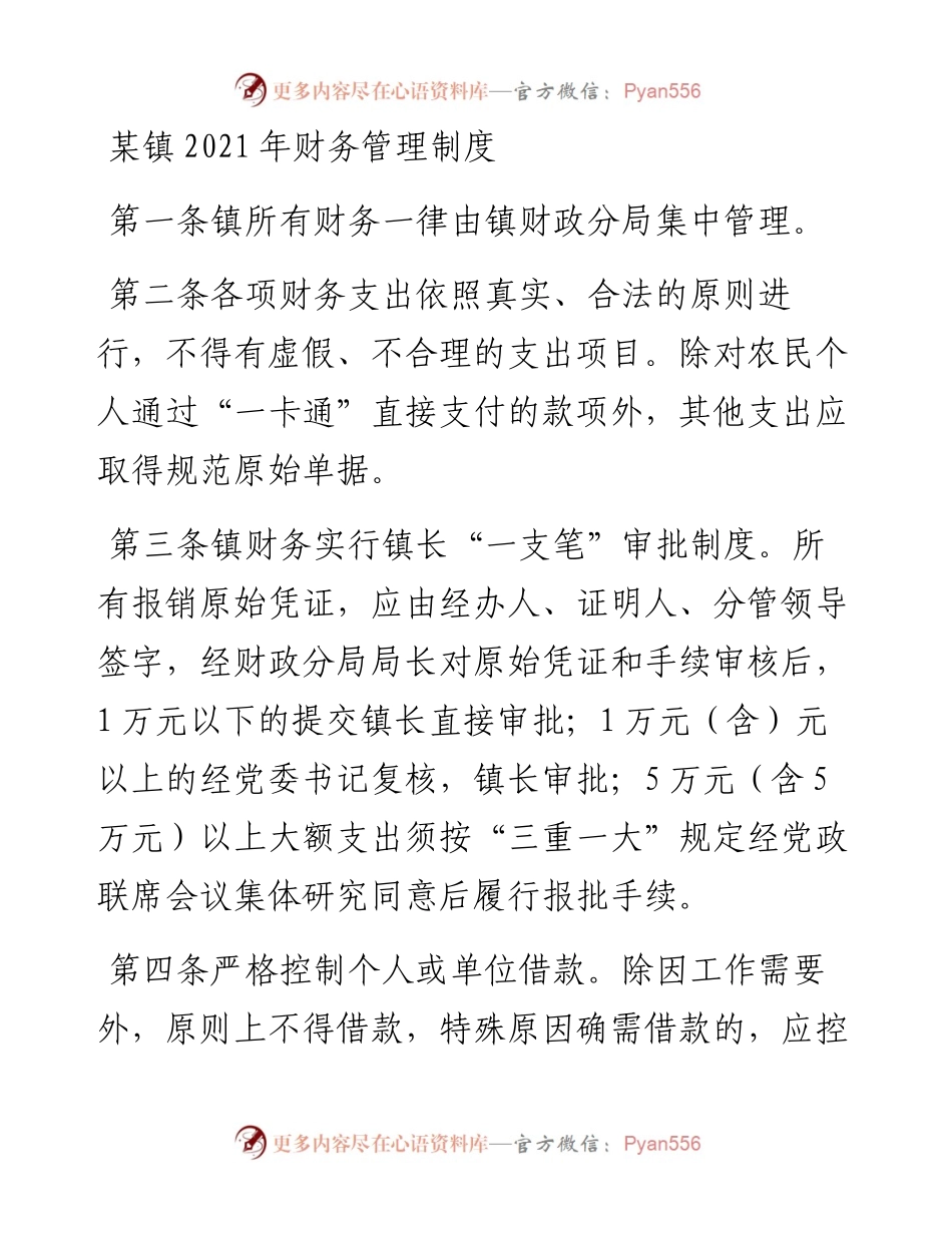 某镇财务管理制度.docx_第1页