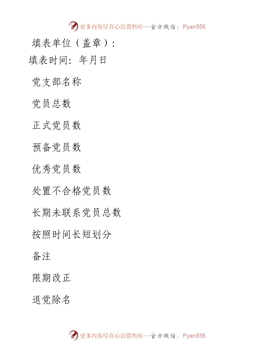 文汇系列3262--民主评议党员登记表、汇总表等汇编.docx_第2页