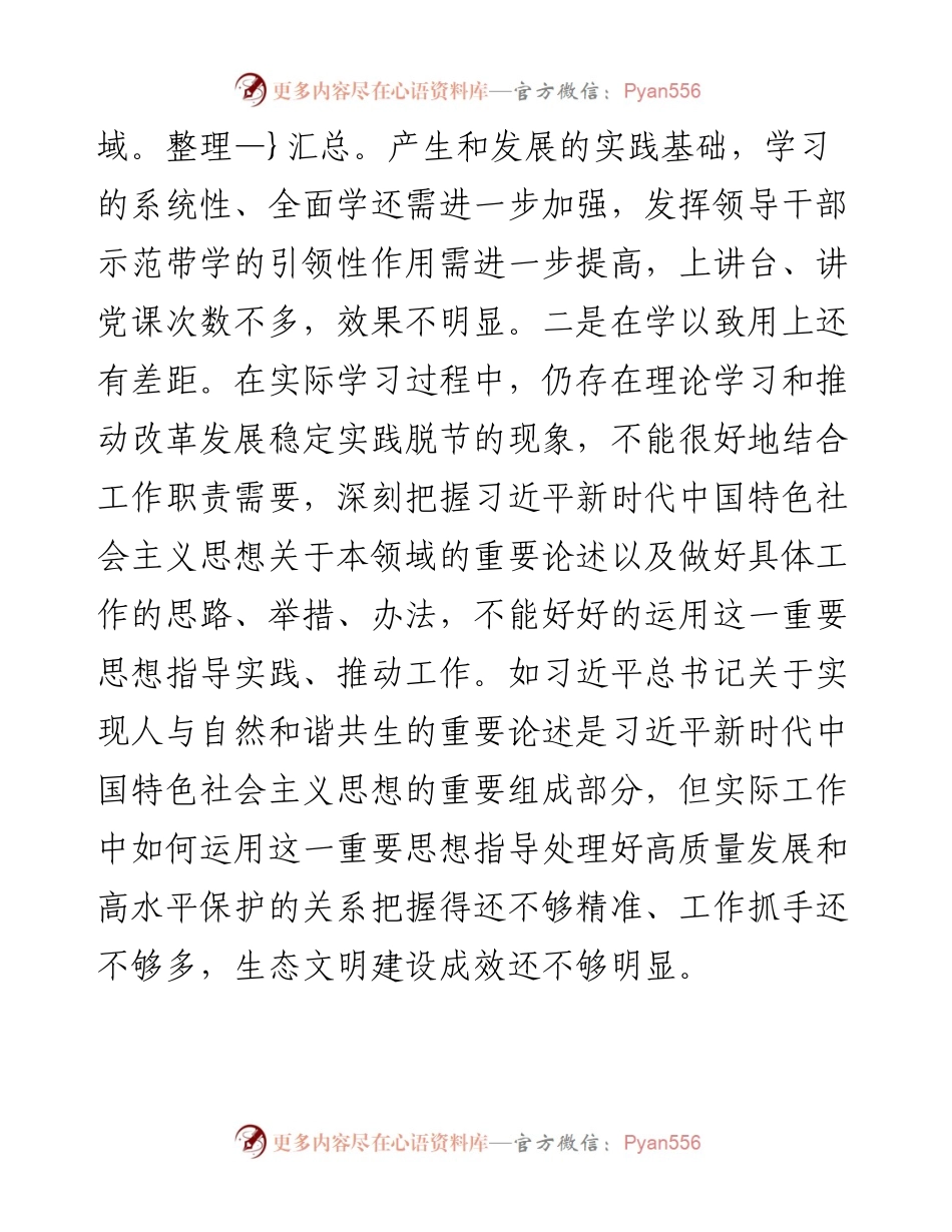 班子成员主题教育专题民主生活会对照检查发言材料.docx_第2页