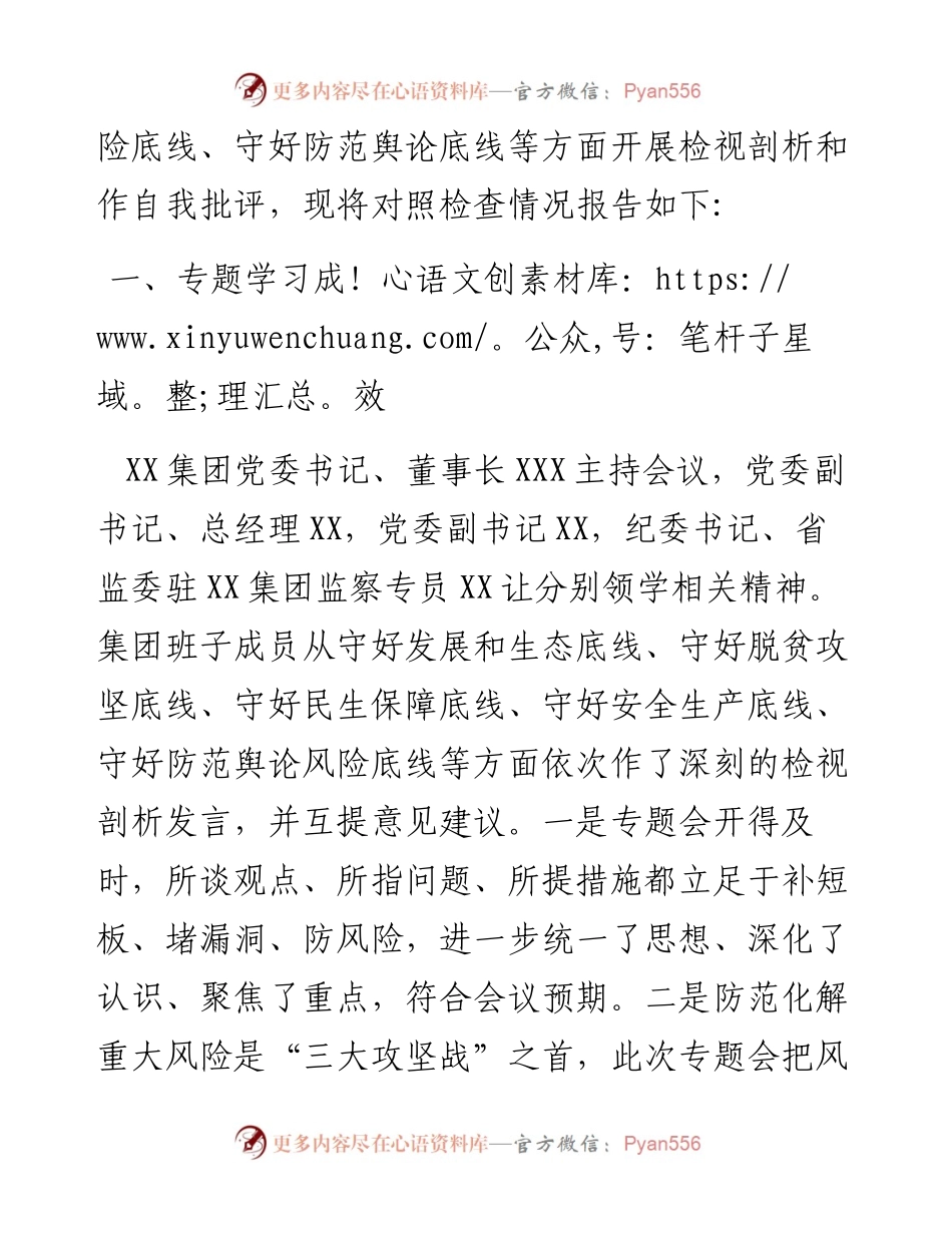 某国企集团党组防风险守底线专题会议个人发言材料(1).docx_第2页