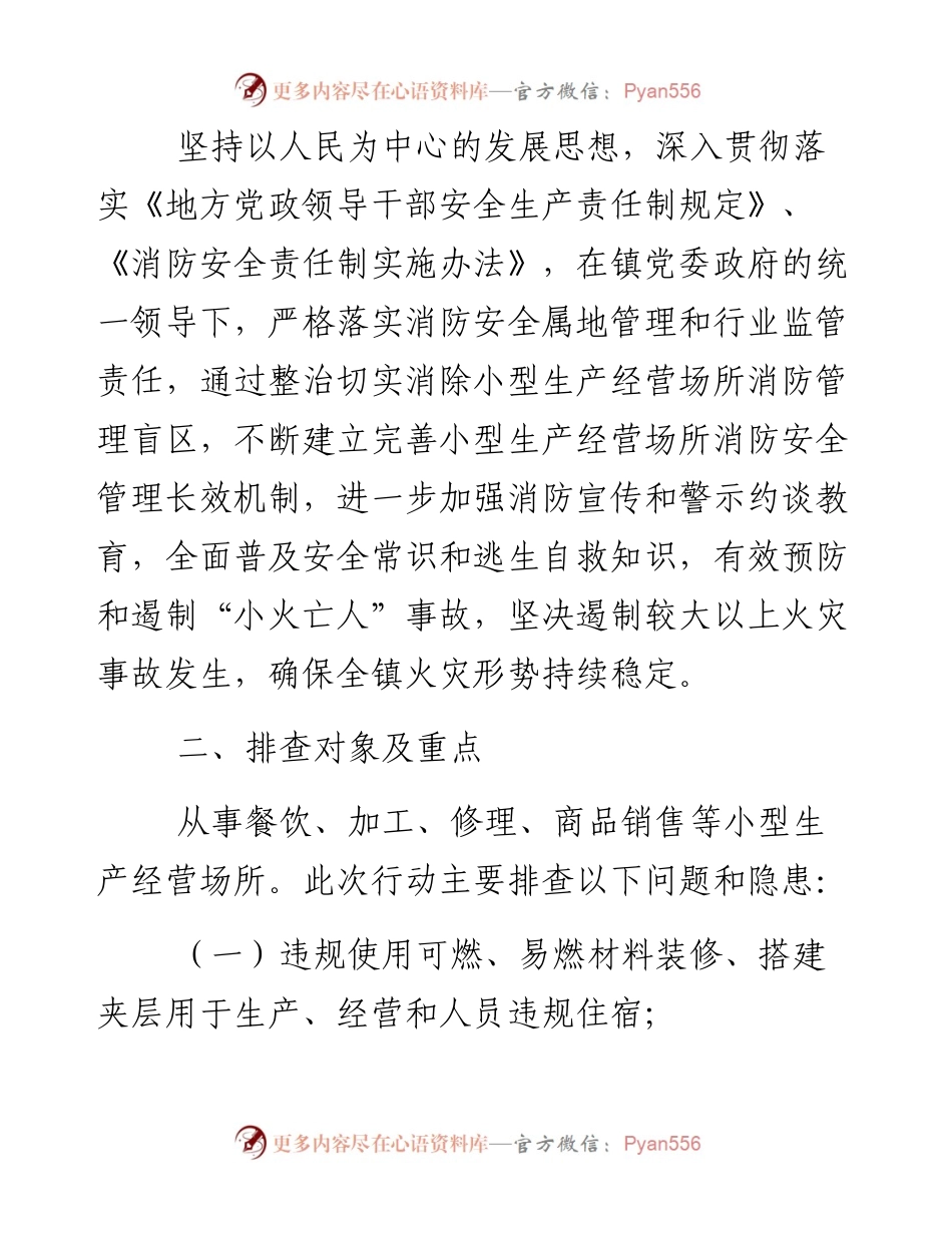 某镇小型生产经营场所消防安全排查整治工作方案.docx_第2页