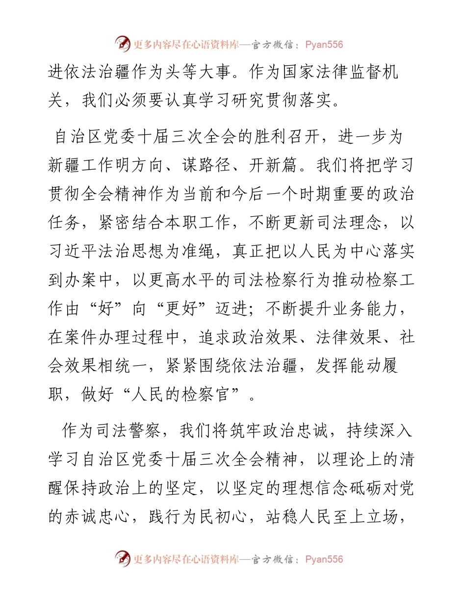 检察系统贯彻落实新疆自治区党委十届三次全会研讨发言.docx_第2页