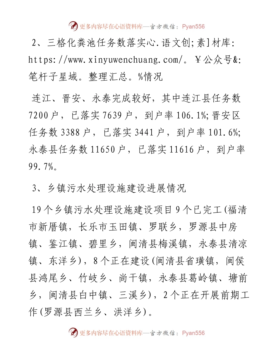 福州市城乡建设委员会关于农村生活污水治理工作落实情况的通报.docx_第2页