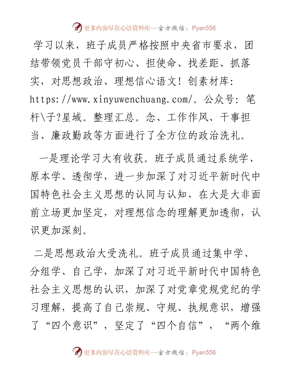 民主生活会班子检视剖析材料.docx_第2页