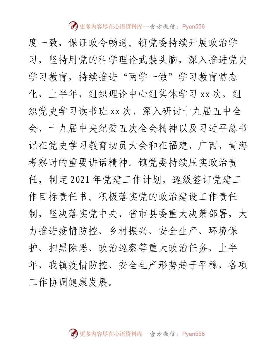 某乡镇党委上半年党建及党风廉政建设工作总结报告.docx_第2页