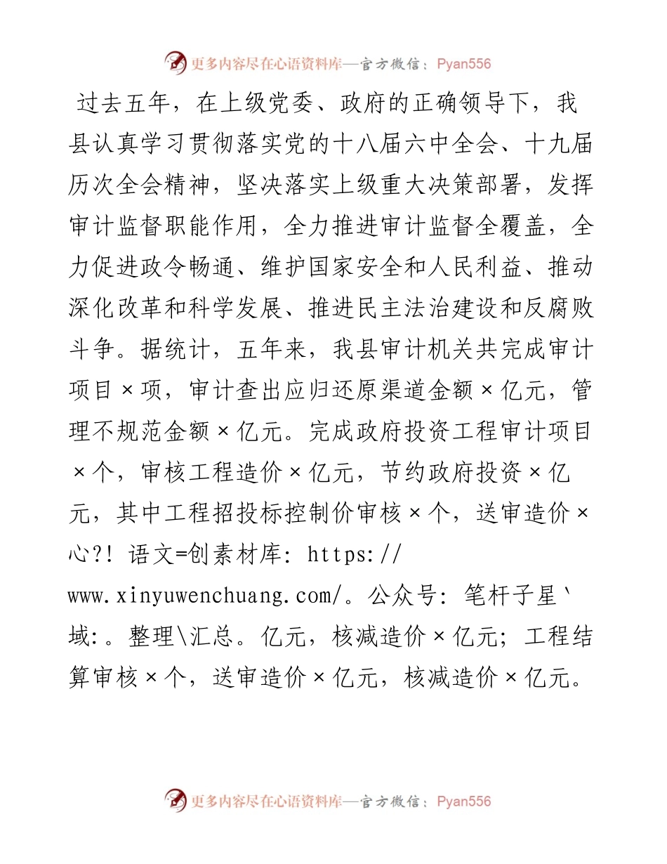 某某县审计工作会议发言材料(1).docx_第2页