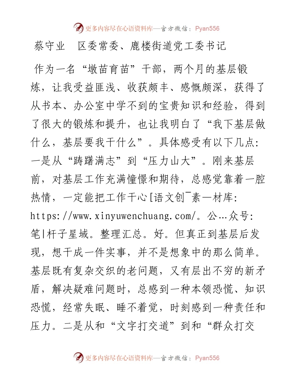 文汇系列3967--山城区青年干部能力作风建设座谈发言汇编（10篇）.docx_第1页