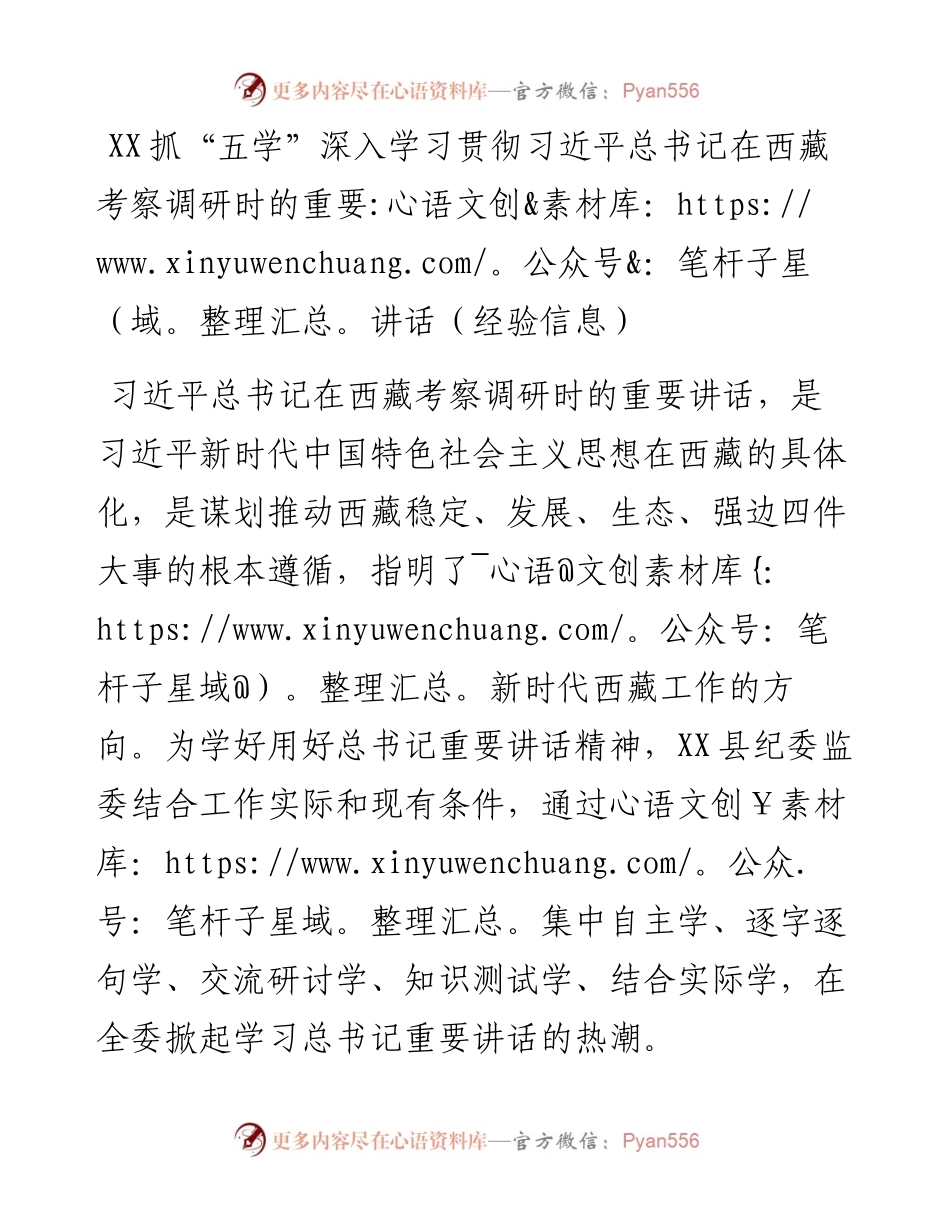 深入学习贯彻习近平总书记在西藏考察调研时的重要讲话（经验信息）(1).docx_第1页