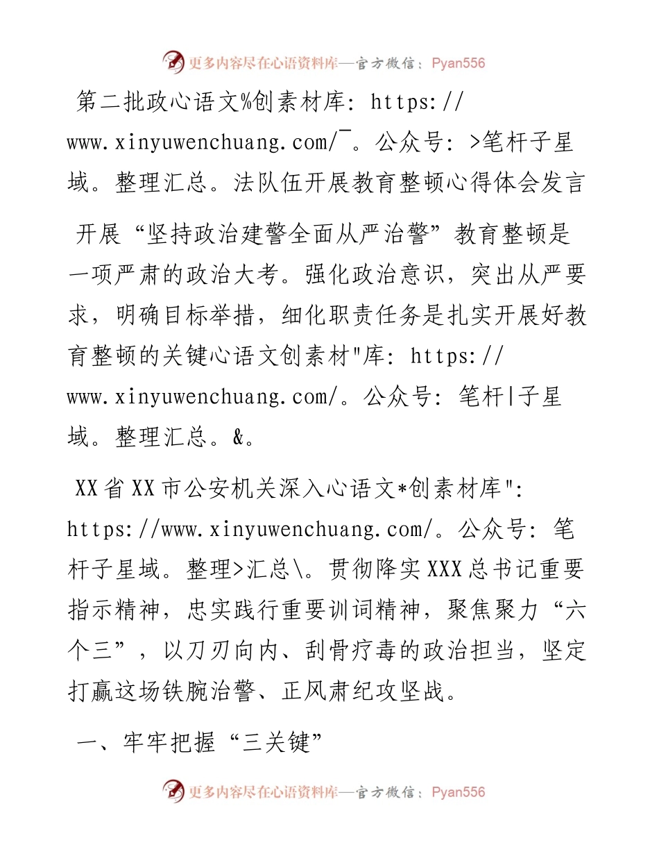 第二批政法队伍开展教育整顿心得体会发言.docx_第1页