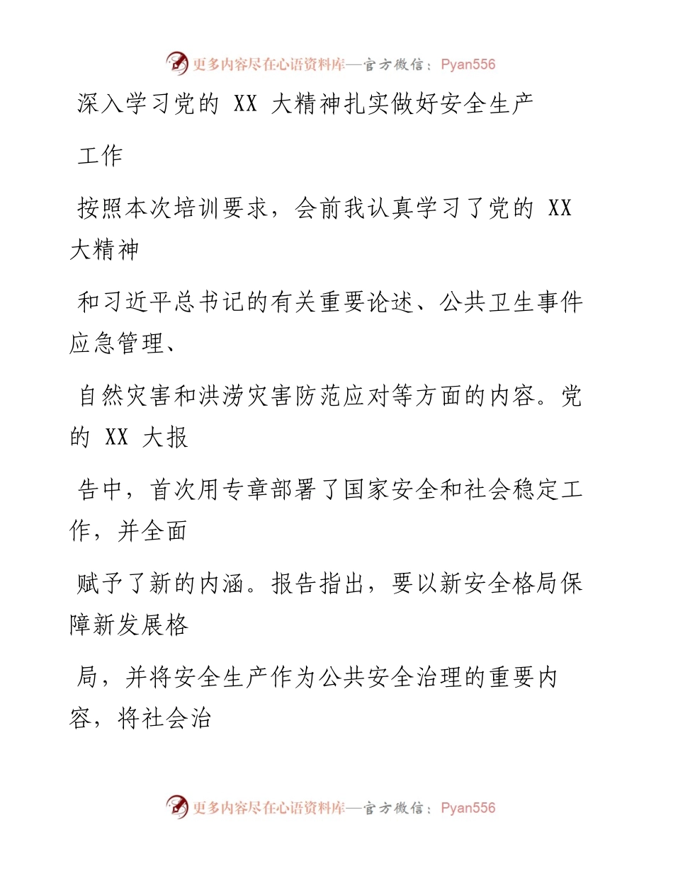 深入学习党的二十大精神扎实做好安全生产工作.docx_第1页