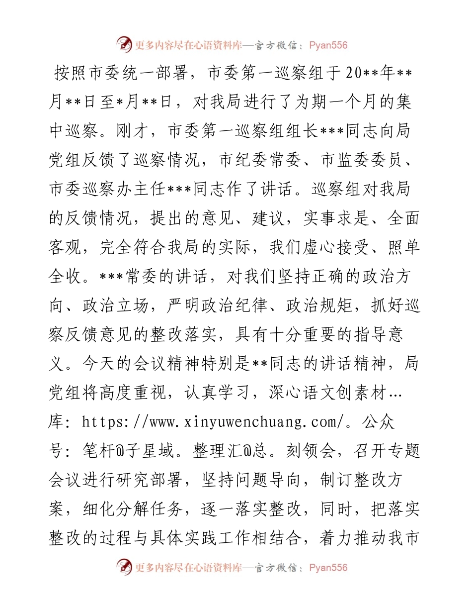某局巡察表态发言.docx_第1页