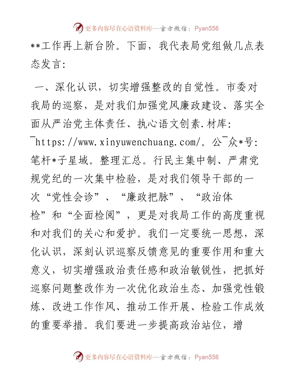 某局巡察表态发言.docx_第2页