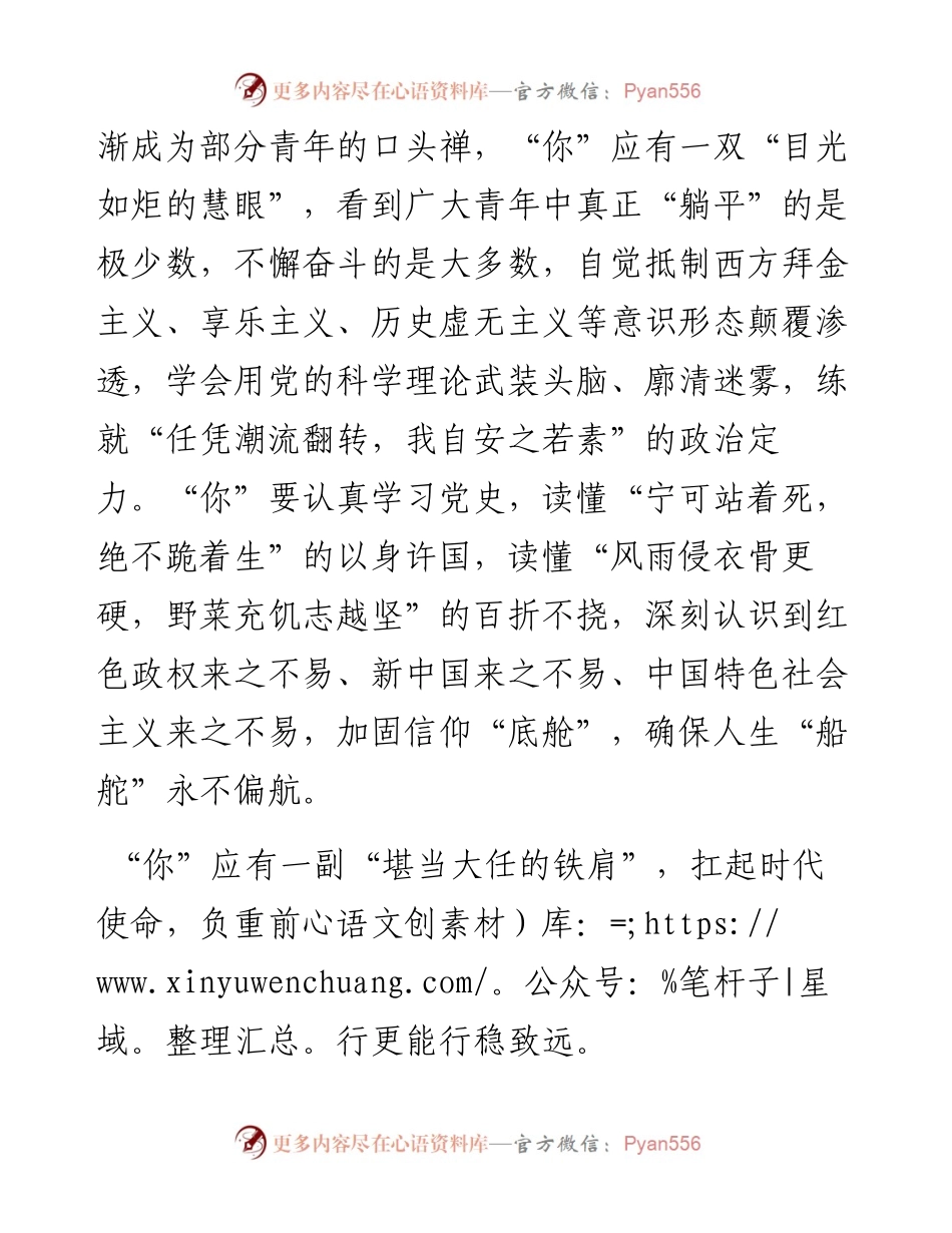 演讲稿：广大青年读懂“你”的样子.docx_第2页