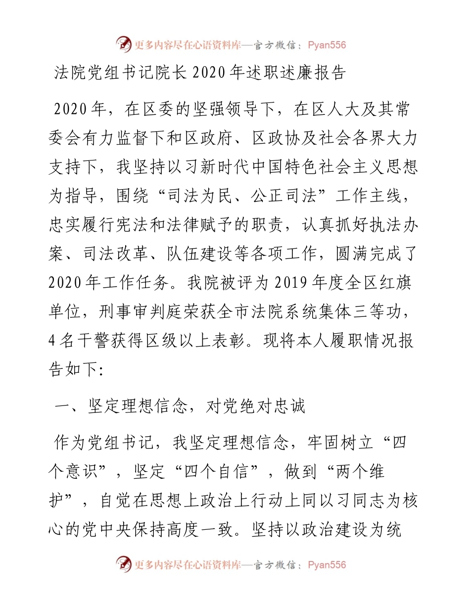 法院党组书记院长述职述廉报告.docx_第1页