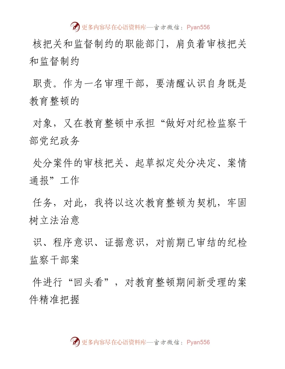 某纪委监委审理室干部在纪检监察干部教育整顿研讨会上的发言材料.docx_第2页