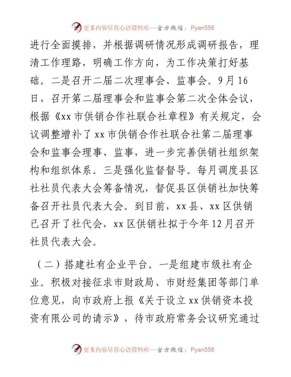 某市供销社工作总结和2023年工作打算(1).docx_第2页