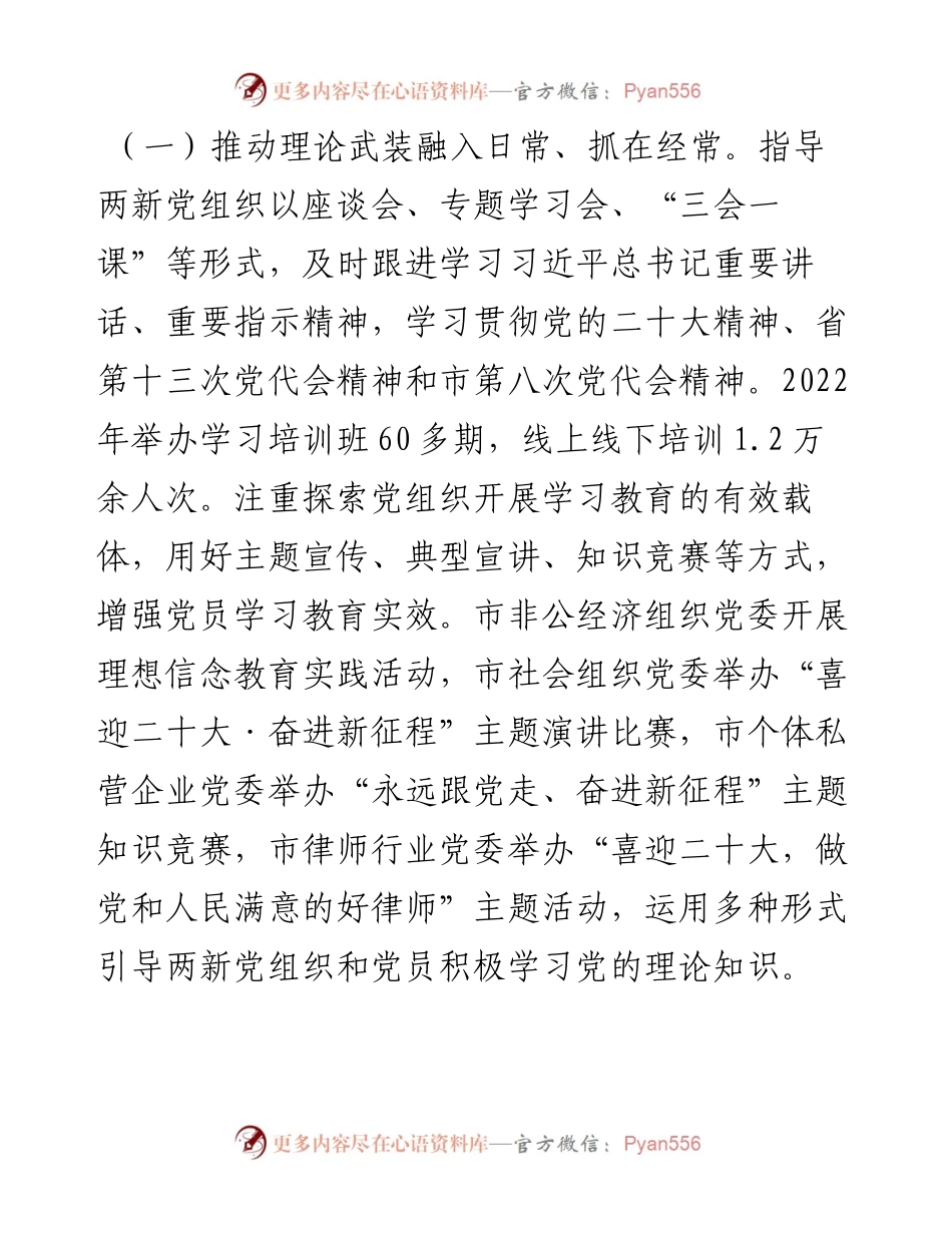 某市开展“四抓四促”机制推动两新党建工作汇报.docx_第2页