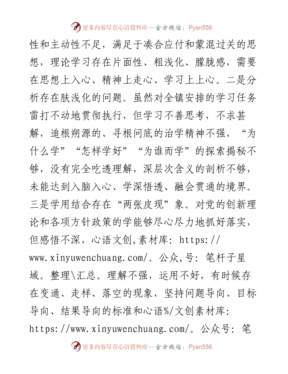 某镇党员干部2023年度专题组织生活会个人对照检查材料.docx_第2页