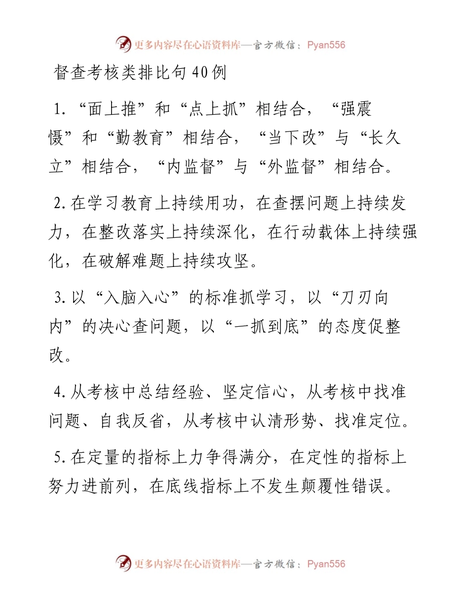 督查考核类排比句40例.docx_第1页