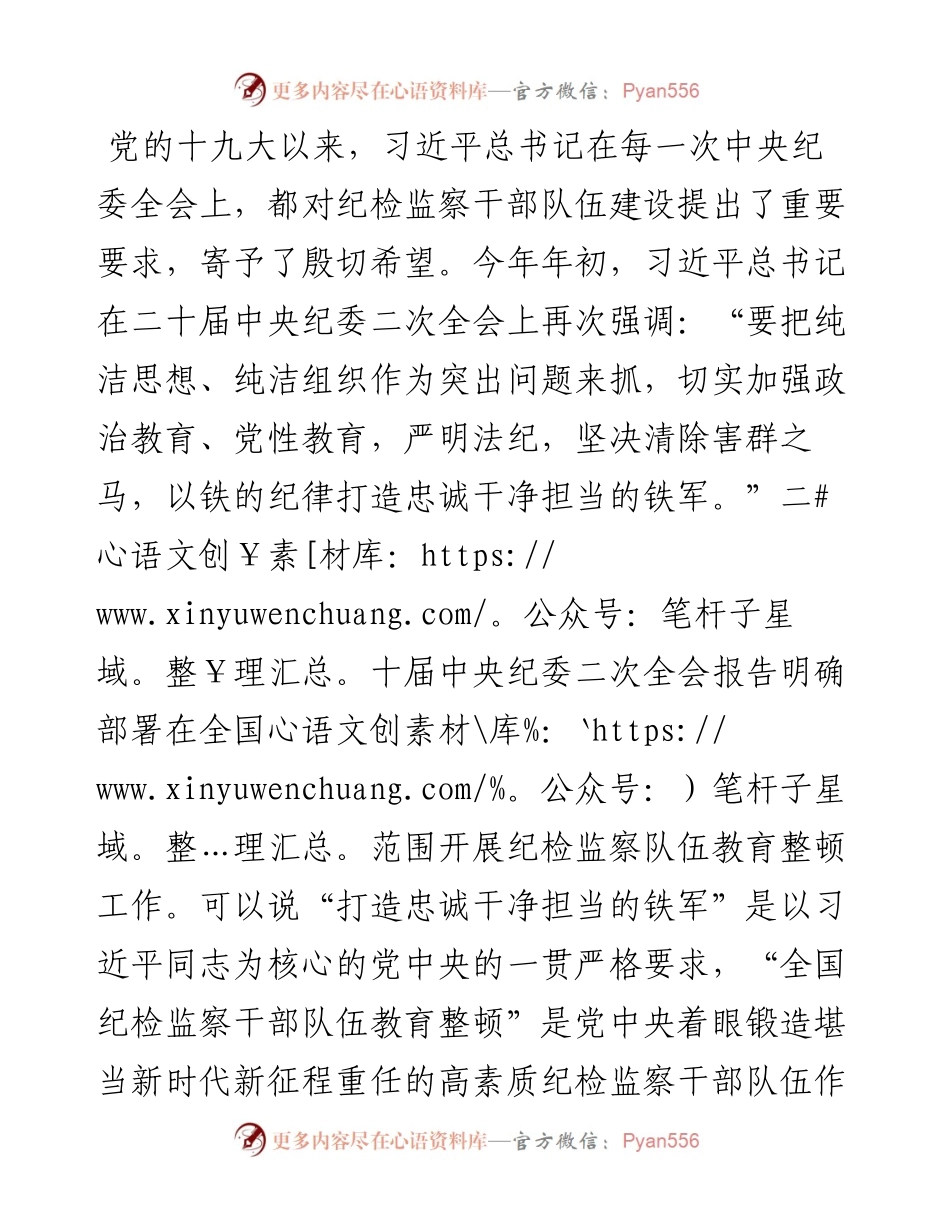 纪委书记在纪检监察干部队伍教育整顿主题党课上的讲稿.docx_第2页
