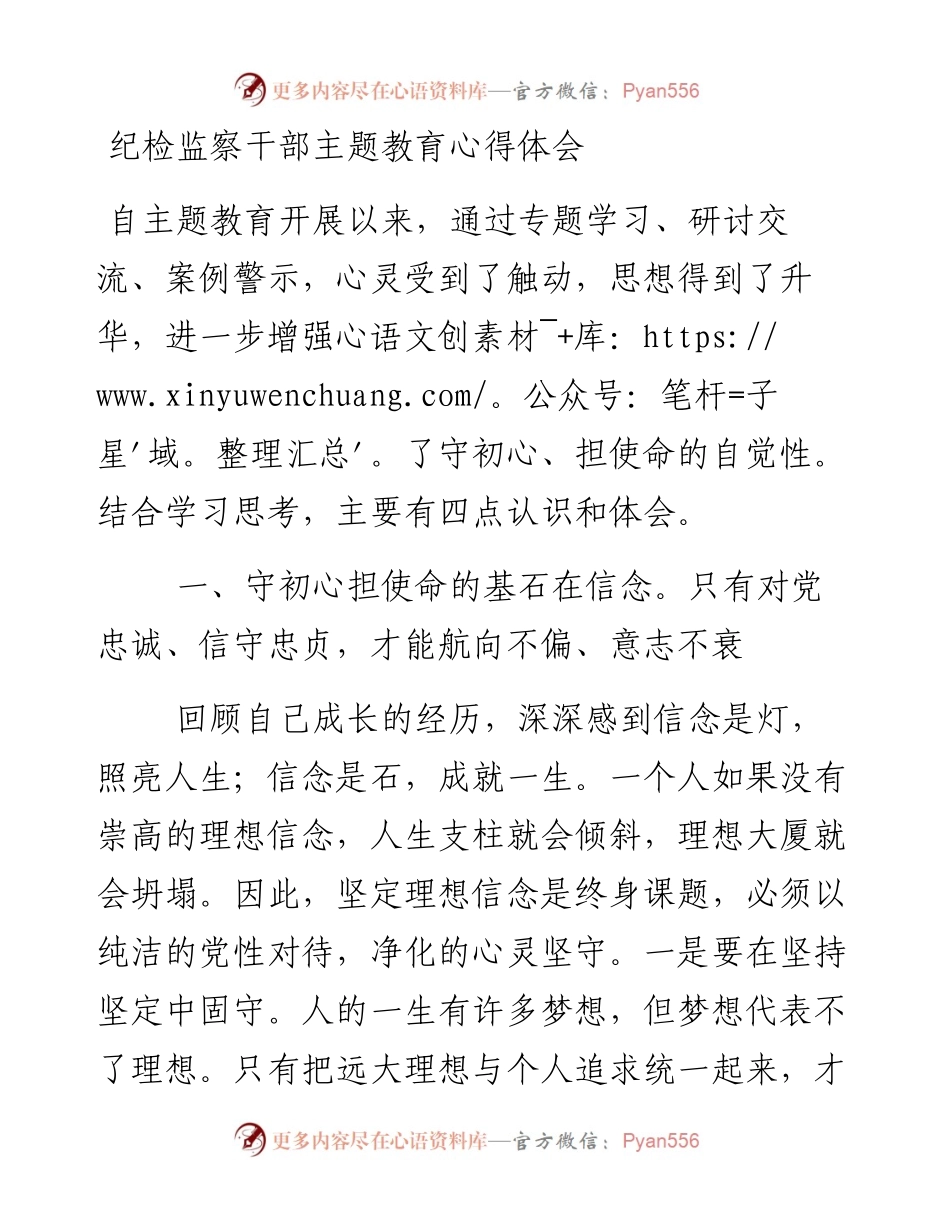 纪检监察干部主题教育心得体会.docx_第1页