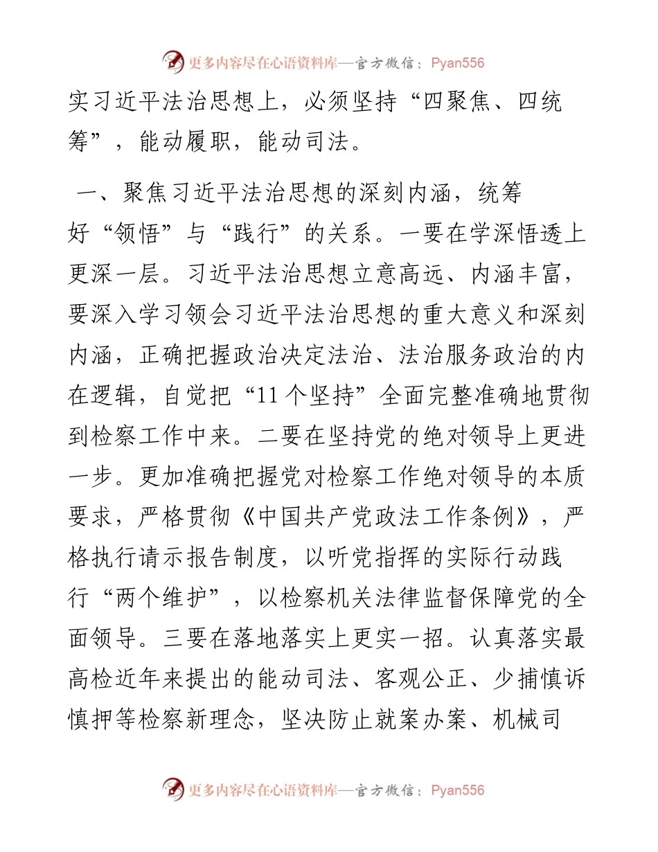 法治思想研讨发言材料：必须坚持“四聚焦、四统筹”，能动履职，能动司法.docx_第2页