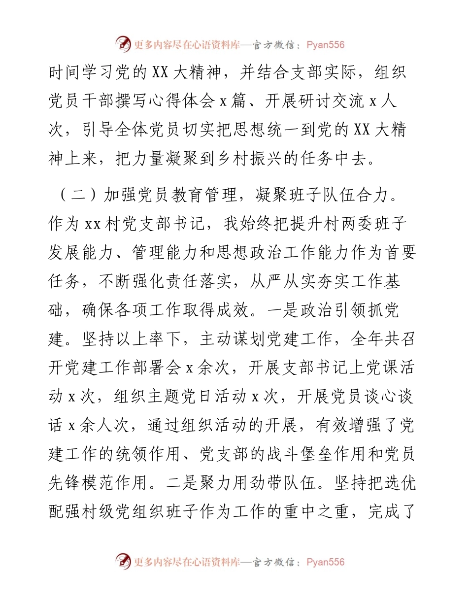 村党组织书记抓党建工作述职报告.docx_第2页