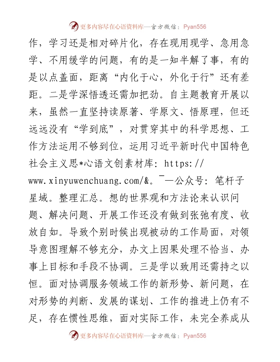 某市政府办副秘书长、副主任2023年度民主生活会对照检查材料.docx_第2页