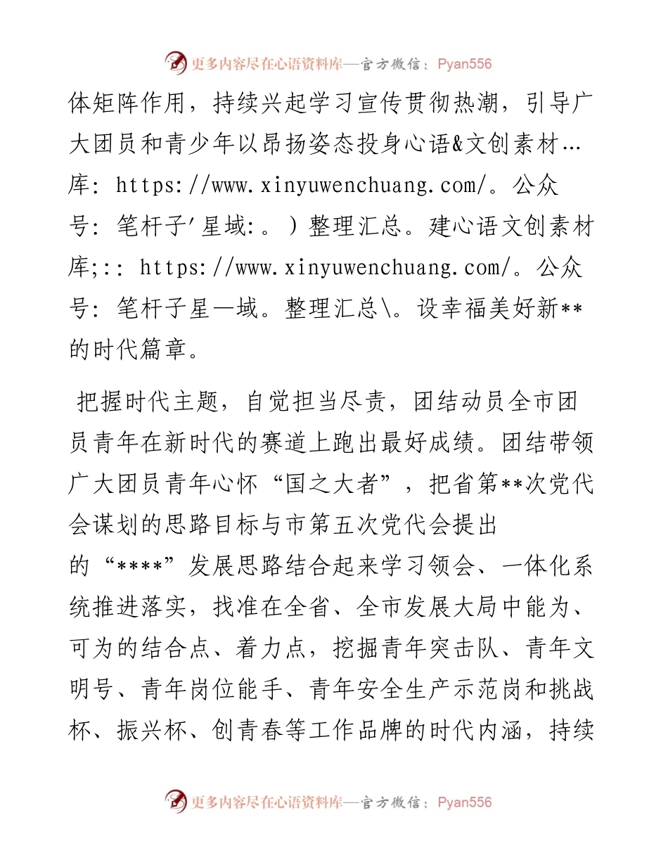 研讨发言：围绕中心服务大局引领团员青年在新时代的赛道上跑出最好成绩.docx_第2页