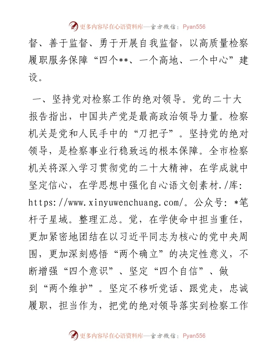 检察长市委理论学习中心组集体学习会发言（二十大）.docx_第2页