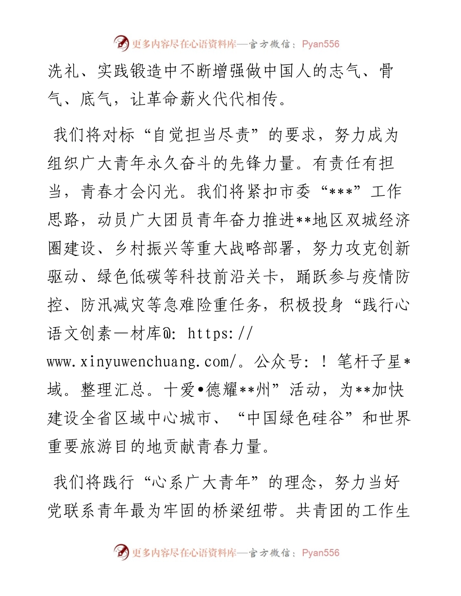 牢记初心使命贡献青春力量（团市委书记）.docx_第2页