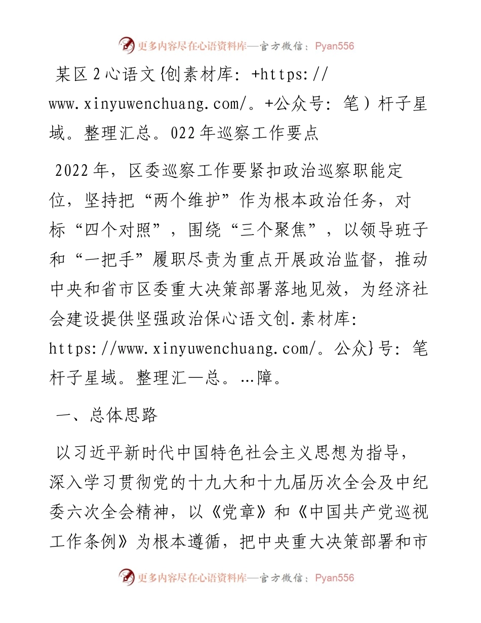 某区巡察工作要点.docx_第1页