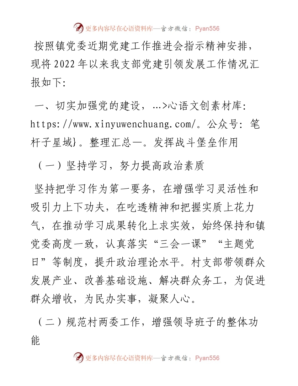 村党支部书记述职材料.docx_第1页