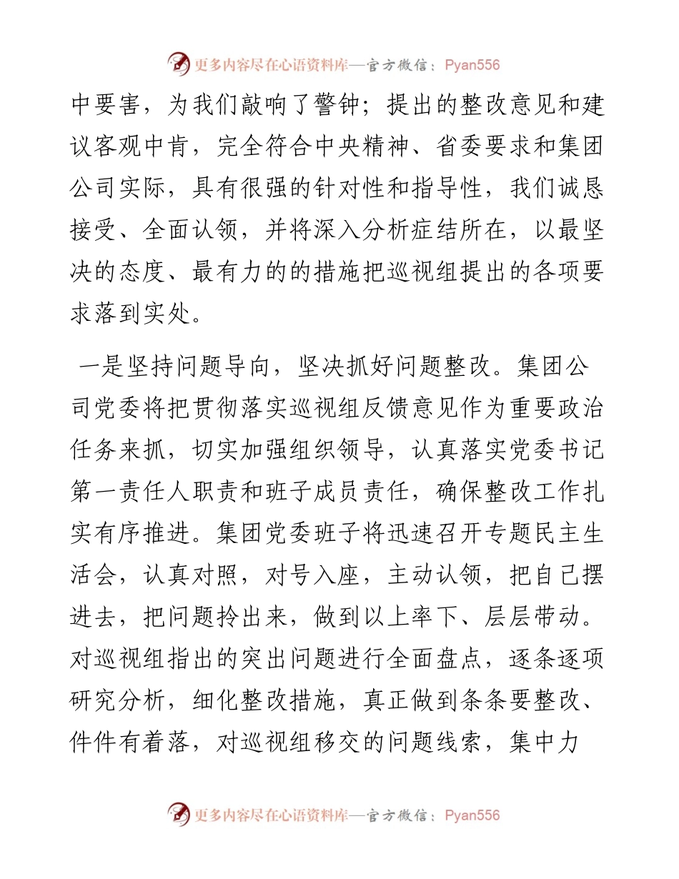 第X巡视组对X党委巡视反馈表态发言.docx_第2页