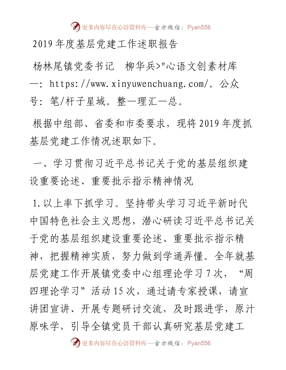 柳华兵：度基层党建工作述职报告_转换(1).docx_第1页