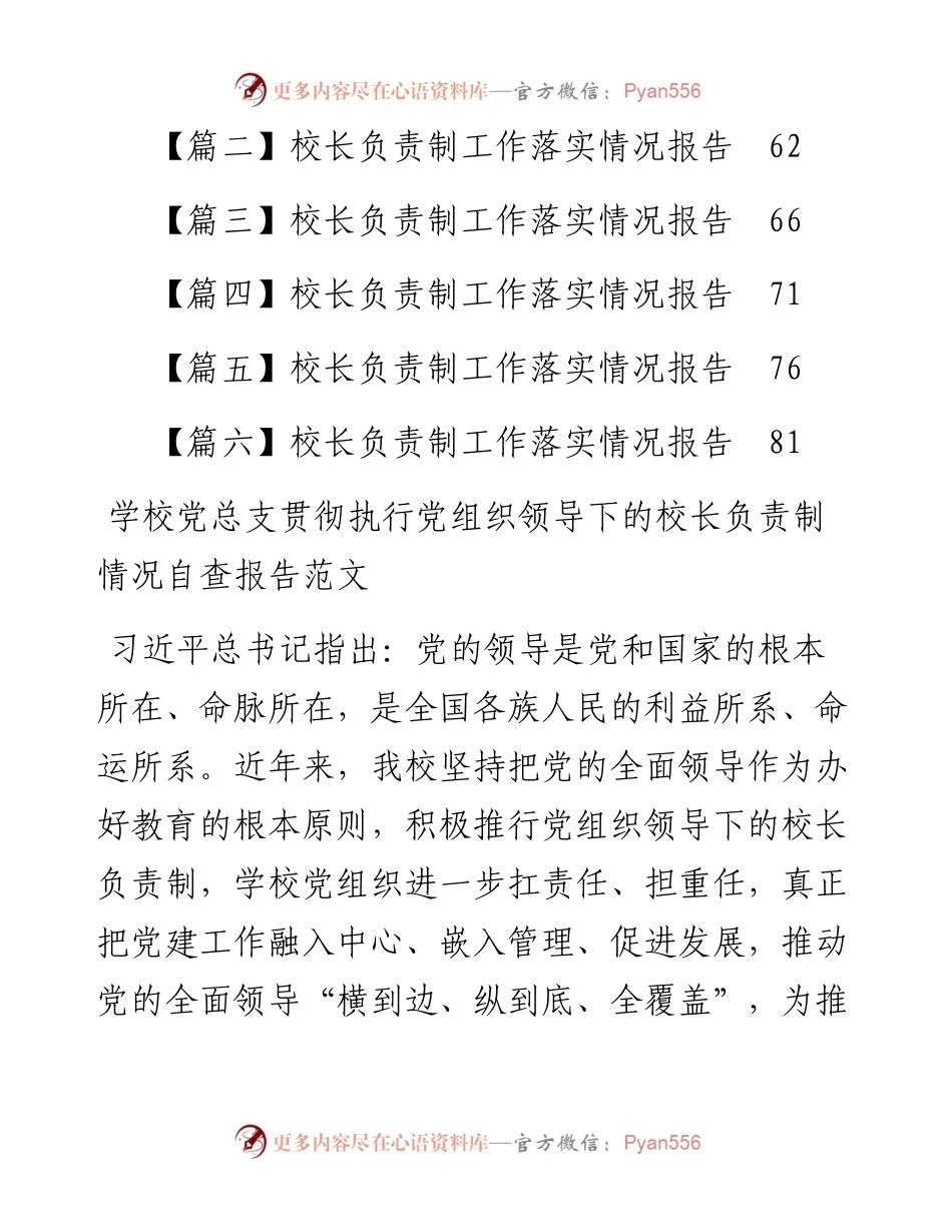 文汇系列5714--校长负责制工作落实情况总结、报告汇编（19篇）.docx_第2页